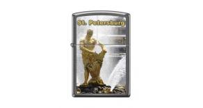 Зажигалка ZIPPO Петергоф с покрытием Gray Dusk , латунь/сталь, серая, матовая, 36x12x56 мм